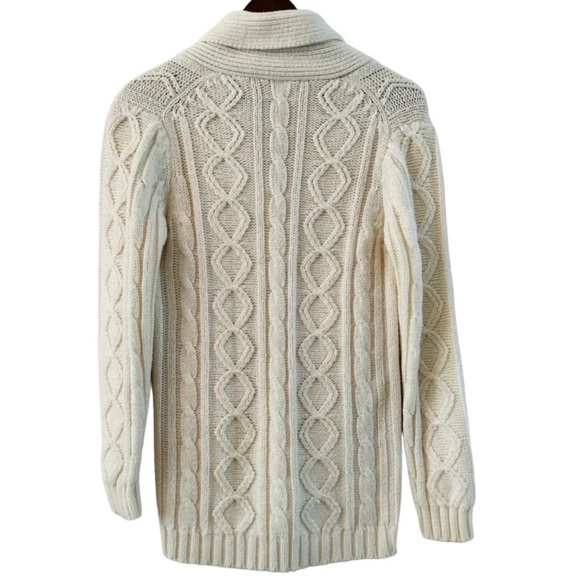 Changing Scene Cream Cable Knit Vintage Button Front Sweater size Small - Picture 2 of 10